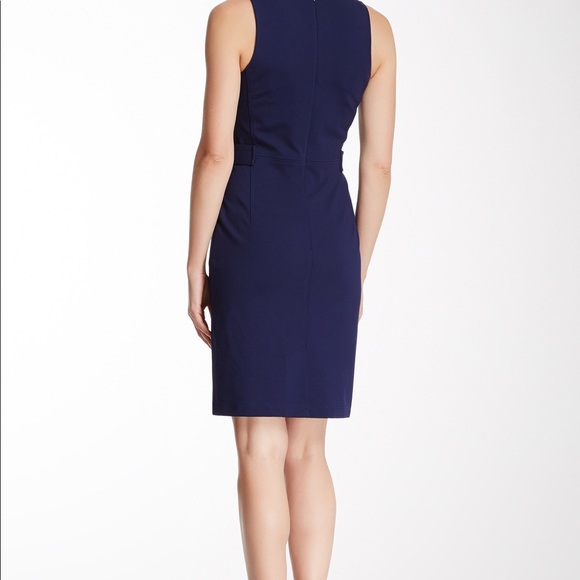 C Wonder Solid Ponte Shift Dress sleeveless Navy - Picture 2 of 7
